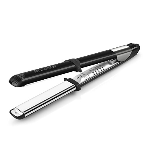 DUVOLLE Rendezvous Titanium Styling Iron, Flat Iron with Extra Long Curved 4.33 Inch Plates, Professional Hair Straightener, Straightens & Curls All Hair Types Effortlessly, Adjustable 270-450F Temp