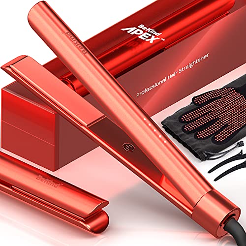 Bekind Apex 2-in-1 Hair Straightener Flat Iron, Straightener and Curler for All Hairstyles, 15s Fast Heating, Temperature Memory, Gift for Girls Women (Living Coral)