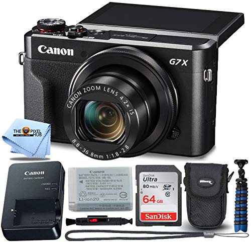 Canon PowerShot Digital Camera G7 X Mark II with Wi-Fi & NFC, LCD Screen, and 1-inch Sensor - (Black) 8 Piece Value Bundle