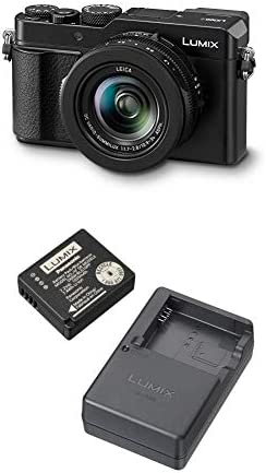 Panasonic Lumix LX100 II Large Four Thirds 21.7 MP Multi Aspect Sensor 24-75mm Leica DC VARIO-SUMMILUX F1.7-2.8 Lens and Lumix Battery & External Charger Travel Pack, Black