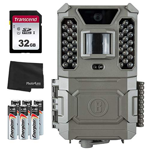 Bushnell 24MP Core Prime Brown Low Glow Trail Camera - 119932C + 32GB SD Card, 6 AA Batteries and Lens Cleaning Cloth