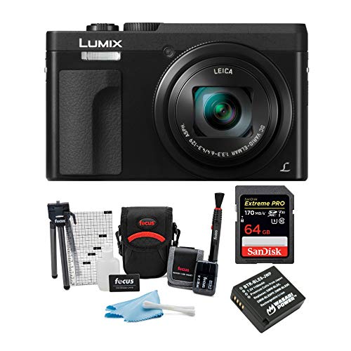 Panasonic LUMIX DC-ZS70K 20.3MP 4K Digital Camera (Black) with 64GB SD Card and Accessory Bundle