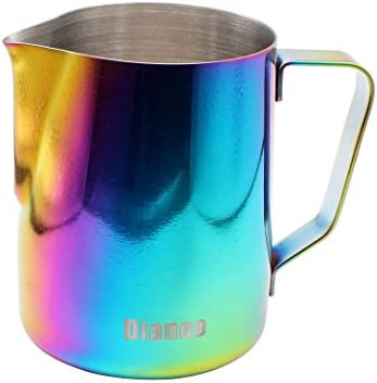 Dianoo Milk Pitcher, Stainless Steel Milk Cup, Good Grip Frothing Pitcher, Coffee Pitcher, Espresso Machines, Milk Frother & Latte Art, 1PCS (600 ML) - Multicolor