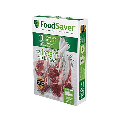 FoodSaver Vacuum Sealer Bags, Rolls for Custom Fit Airtight Food Storage and Sous Vide, 11 x 16 (Pack of 3)