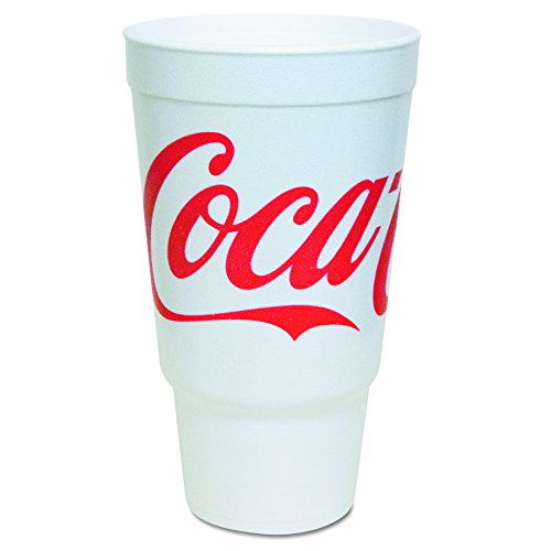 DART 32AJ20C Coca-Cola Foam Cups, Foam, Red/White, 32 oz, 16 per Bag (Case of 25 Bags)