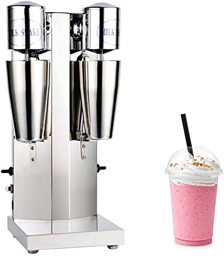 ZHFEISY Dual Head Electric Milkshaker - 2x650ml Commercial Milk Shaking Machine Drink Mixer - Stainless Steel 2 Speed 18000RMP