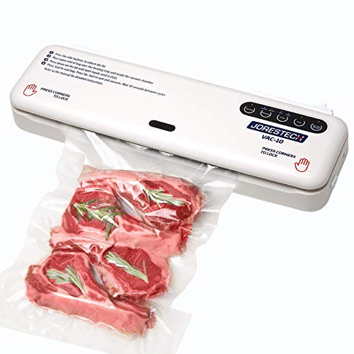 JORESTECH Tabletop Vacuum Sealer Machine, Automatic Food Packing, Dry and Moist Features with Integrated Cutter (E-Vac-10)