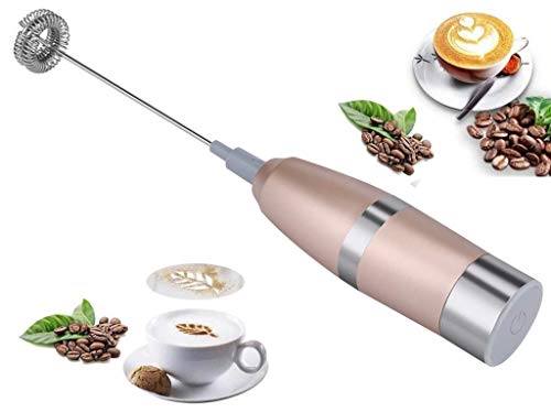 Electric Handheld Milk Frother Hand Matcha Whisk Drink Mixer Stainless Steel Coffee Frother With Double Spring Spiral Foamer Mini Blender Maker For Coffee, Latte, Cappuccino, Hot Chocolate,Mute Mode