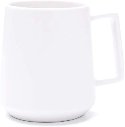Glossy-Matte Dual Finish Sleek Modern Design 16 Fluid Ounces White Mug (1 Mug) - Exterior Matte - Inside Glossy - Stain Free - Thick Grade A Quality Ceramic u2013 Coffee - Foam Box Packaging