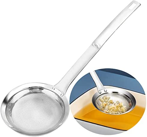 TBWHL Multi-functional Hot Pot Fat Skimmer Spoon - Stainless Steel Fine Mesh Food Strainer for Skimming Grease and Foam DIA 4.4