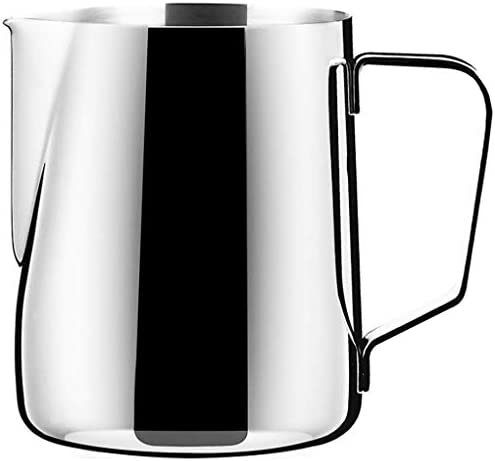 Coffee 20 oz Stainless Steel Milk Frothing Pitcher - Measurements on Both Sides Inside - Perfect for Espresso Machines, Milk Frothers, Latte Art