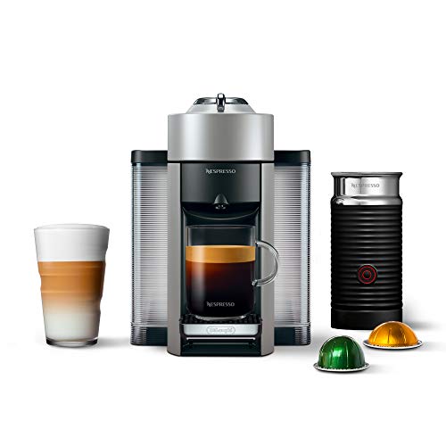 Nespresso Vertuo Coffee and Espresso Machine by DeLonghi with Milk Frother, Silver