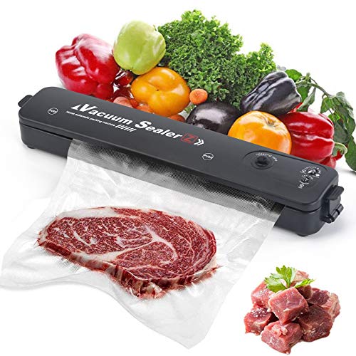 YEIO Vacuum Sealer Machine, 2021 Upgraded,Automatic Food Sealer for Food Preservation, Suitable for Dry Food, Portable Sealer with 15 Vacuum Sealer Bags | Compact Design | Easy to Clean | Led Indicator Lights | Vacuum and Seal Modes