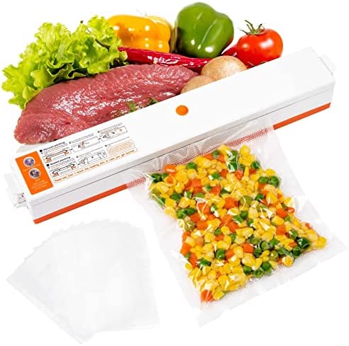 Kneysan Home Vacuum Sealer Machine|60kPa Suction Power Automatic Vacuum Sealer All Kinds Of Food for Food Savers|Small Appliances|Led Indicator Lights And Compact Design|Include 10 Pieces 6.7x10 inch BPA Vacuum Sealer Bags