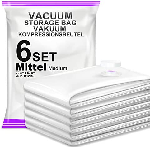 VMSTR Travel Vacuum Storage Bags with Electric Pump, Medium Small Space Saver Bags for Travel and Home Use