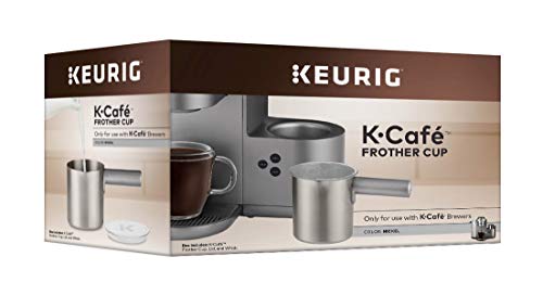 Keurig K-Café Milk Frother Cup Replacement Part or Extra, Hot and Cold Frothing, Compatible with Keurig K-Café Coffee Makers Only, Nickel