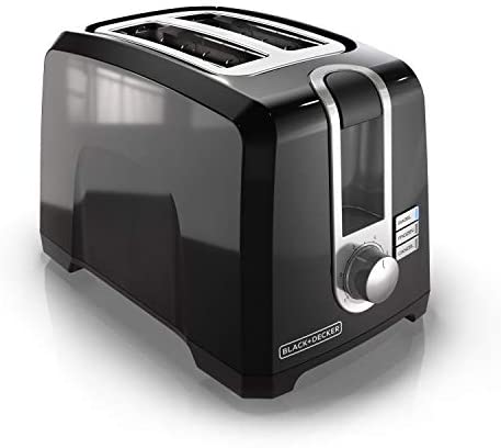 BLACK+DECKER 2-Slice Extra-Wide Slot Toaster, Square, Black, T2569B