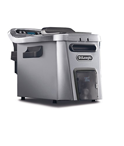 DeLonghi Livenza Dual Zone Easy Clean Deep Fryer, 18 x 11 x 12.5 inches, Silver