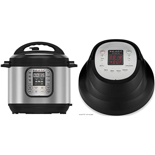 Instant Pot Duo 7-in-1 Electric Pressure Cooker, Slow Cooker, Saute, Yogurt Maker, 6 Quart, 14 One-Touch Programs & Air Fryer Lid 6 in 1, Turn your Instant Pot into an Air Fryer, 6 Qt, 1500W