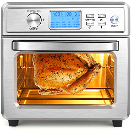 Nictemaw Air Fryer 16 in 1 Air Fryer Oven for Large Family 21QT/20L Convection Air Fryer Toaster Oven Combo with LED Display & Temperature/Time Dial, 1700W, Stainless Steel
