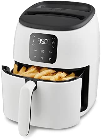 Dash Tasti-Crisp™ Digital Air Fryer with AirCrisp® Technology, Custom Presets, Temperature Control, and Auto Shut Off Feature, 2.6 Quart - White