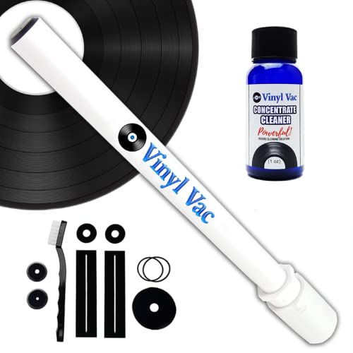 Vinyl Vac 33 Combo Record Cleaning Kit Vinyl Vac 33 with Vinyl Vac Concentrate Cleaner (1 oz) w/NO Alcohol - Safe for Your Records Vinyl Record Cleaner Kit Attaches to Your Wet/Dry vac