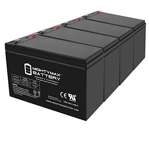 12V 8Ah UPS Battery Replaces 7Ah 28W BB Battery SH1228W - 4 Pack