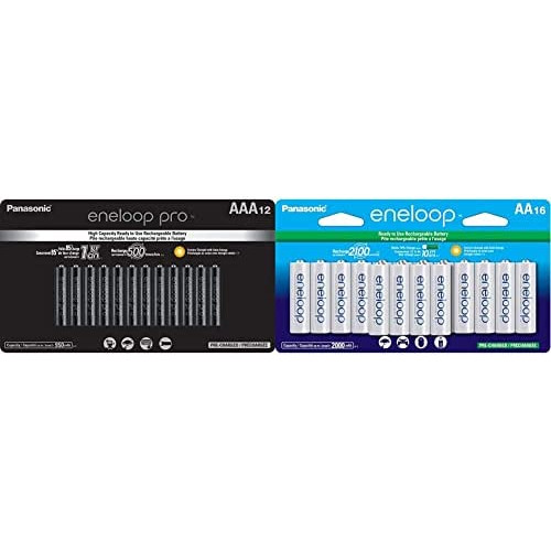 Panasonic Eneloop Pro Ni-MH AAA Batteries1.2V 12pk Rechargeable & Battery Charger Pack w/ 4 Ni-MH AA Batteries 240V