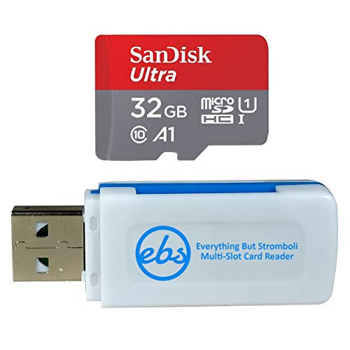 SanDisk 32GB Ultra Micro SDHC Memory Card Class 10 Works with Fujifilm Instax Square SQ20, SQ10 Instant Film Camera (SDSQUAR-032G-GN6MN) Bundle with (1) Everything But Stromboli Micro Card Reader