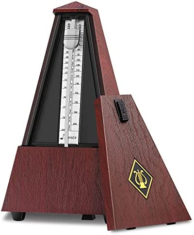 Donner Mechanical Metronome for Piano Guitar Drum Violin Saxophone Musician, Track Beat and Tempo, Loud Sound, Steel Movement, DPM-1, Wood Grain Color