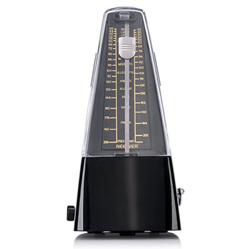 Neewer NW-707 Traditional Wind Up Mechanical Metronome for Piano Guitar Bass Drum Violin and Other Musical Instruments (Black)