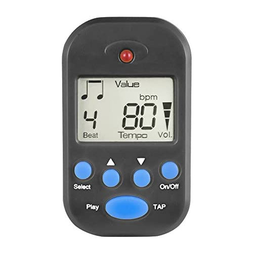 Luvay Digital Metronome - Mini Portable, Multifunctional, Clip on, Beat Tempo - with Battery for Piano, Guitar, Violin, Drum, Flute etc. (Black)