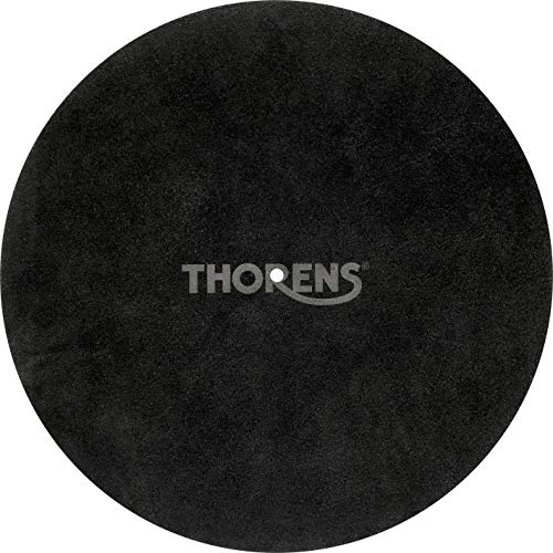 THORENS High-Grade Leather Turntable Platter Mat: damps Resonance (Black)