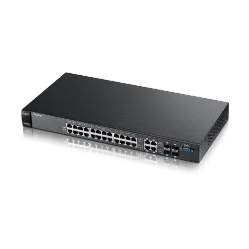 ZyXEL 24-Port Layer 2 FE Managed Switch with 4X Dual Personality GbE Uplinks (ES3500-24)