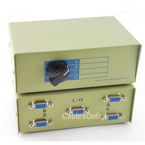 CablesOnline 4-Way VGA (HD15) Manual Switch Box (SB-009)
