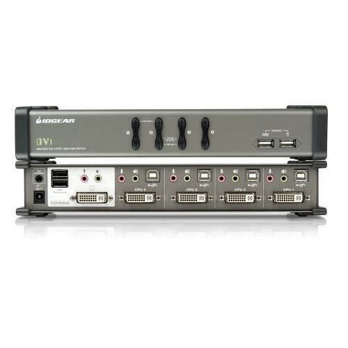 IOGEAR 4-Port DVI KVMP Switch with Audio and Cables GCS1764