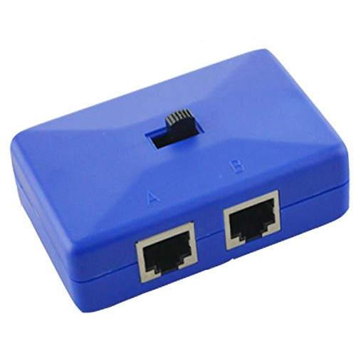 JXSZ Mini 2 Ports Rj45 Inner/External Network Switch Splitter Box Avoid Cable Plug