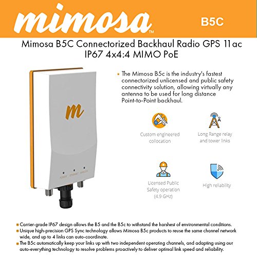 Mimosa Networks B5c Backhaul 5 Ghz 1,500+ Mbps Connectorized