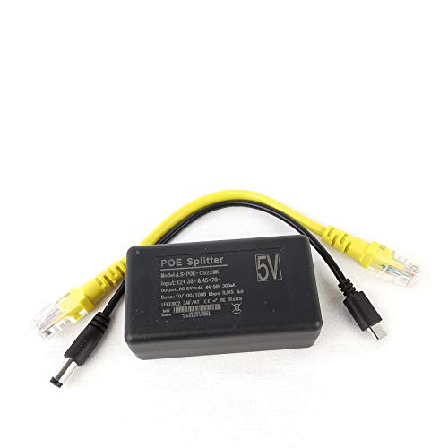 DSLRKIT 5V 3A 4A Gigabit USB Type C Active PoE Splitter for Raspberry Pi 4 4B