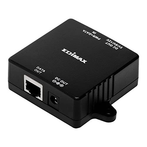 Edimax GP-101ST, PoE+ Splitter, Supports 802.3af/at, Adjustable 5V/9V/12V DC Output Power, Delivers Power and Data to PoE Splitter from up to 100 Meters (328 feet) Over a Single Ethernet Cable.