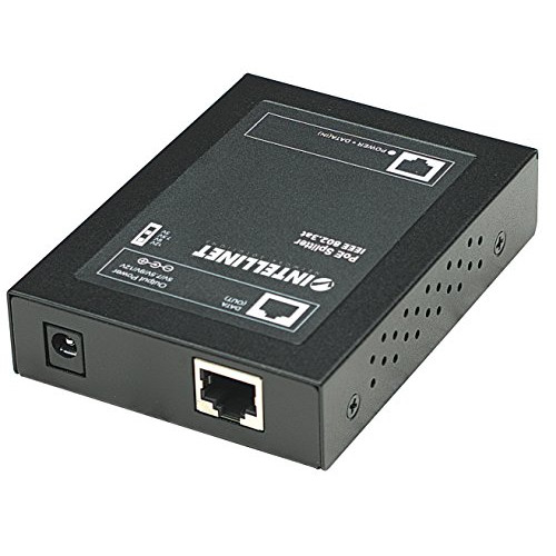 Intellinet PoE Splitter Adapter u2013 25.4W PoE Power Budget - IEEE 802.3af/t-Compliant - Compact Metal Case - 3 Yr Mfg Warranty - 560443