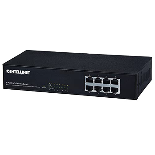 Intellinet 8-Port 10/100 PoE+ Switch, All Ports are PoE+ (ITN560764)
