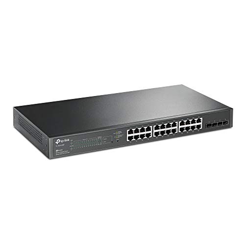 TP-Link TL-SG2428P Jetstream 28-Port Gigabit Smart Switch with 24-Port PoE+, 4 SFP Slots (250 Watt Budget, Centralized Cloud Management Omada SDN, and Intelligent Monitoring)