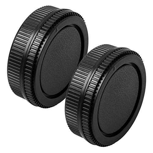 Camera Body Cap and Lens Rear Cap Cover Replacement Set for Olympus OM Mount Cameras and Lens,2 Sets