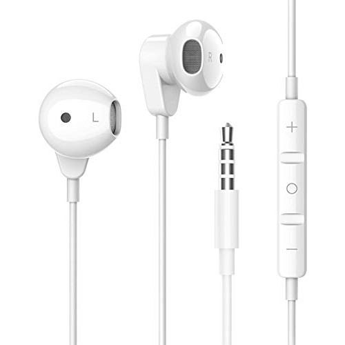 3 Pack 3.5mm Wired Headphone Plug, in-Ear Earphones, Earbuds Noise Isolating with Built-in Microphone & Volume Control Compatible with iPhone 6s 6 Plus 5s 5 iPad iPod MP3 MP4 Samsung Android Laptop