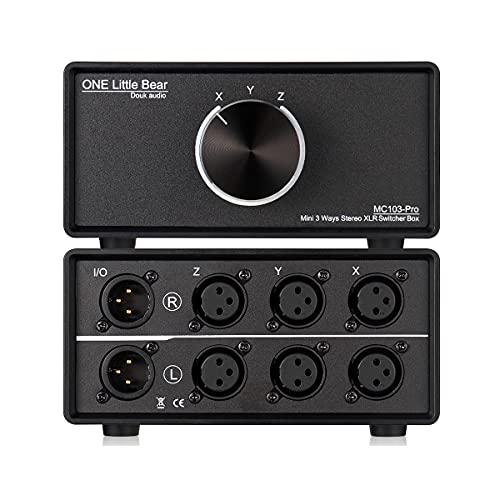 Nobsound 3-IN-1-OUT XLR Audio Switch ; Balanced Audio Converter ; 3-Way Stereo Passive Audio Selector Switcher (MC103 Pro 3-in)