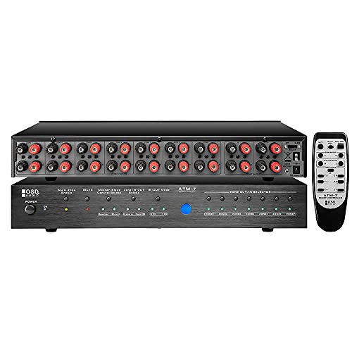 OSD Audio 7-Zone Automatic Speaker Selector u2013 Dual Source and Remote Control u2013 ATM7