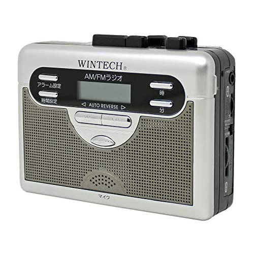 WINTECH 포터블 카셋트 플레이어 알람 clock 탑재/AM,FM라디오부/테이프 레코더/FM와이드 밴드 모델 실버 PCT-11R