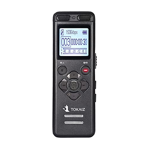 TOKAIZ 보이스 레코더 소형 ic레코더 장시간 자동 녹음 내장 스피커 충전식 TIC-V36