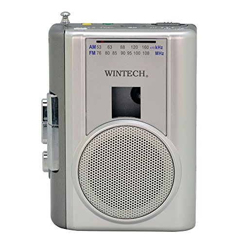 WINTECH 테이프 레코더 외부 마이크 부속/카셋트 재생・녹음 대응/AM,FM라디오 기능 첨부/FM와이드 밴드 대응 실버 PCT-02RM